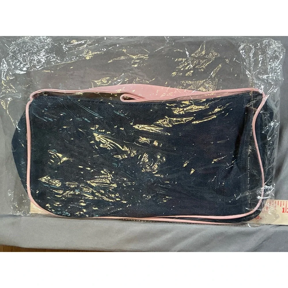 NEW Hello Kitty Denim Shoulder Bag w/Pink Trim Sanrio Y2K Small Handbag